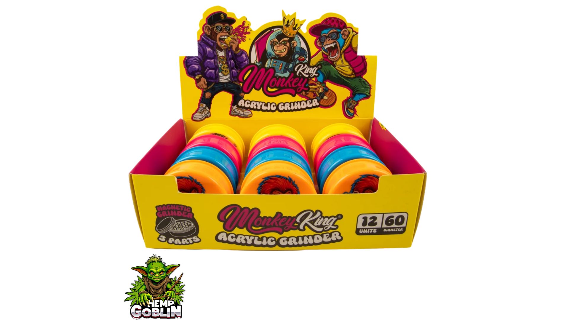 MONKEY KING ACRYLIC 3 PART GRINDERS